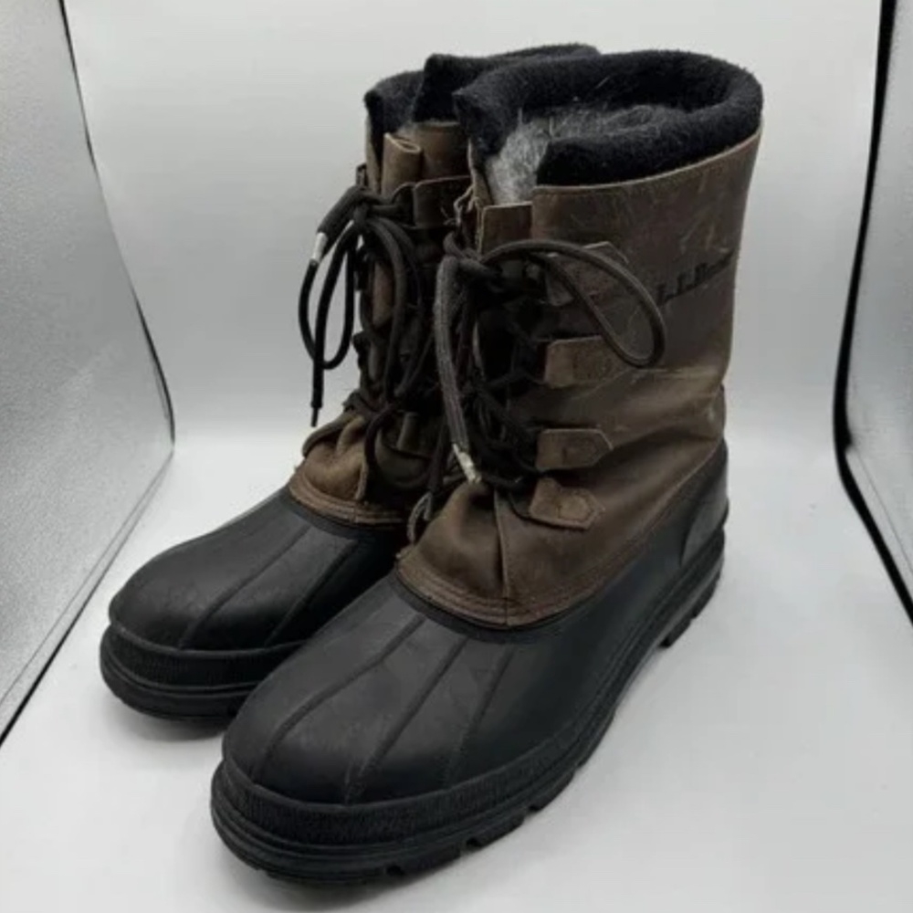 Men’s LL Bean Leather Waterproof Hunting Fishing Boots - Size 12